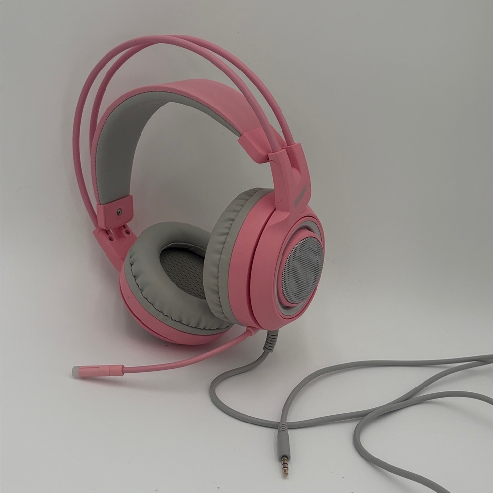 Somic Pink Gaming Headset‎ Wired Over Ear Headphones w/ Mic PC Console